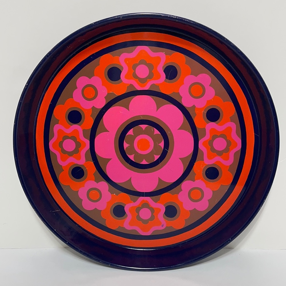 Vintage 1960's  J.R.M. Design Mod tin/metal Tray by Ian Logan "Lollipop"